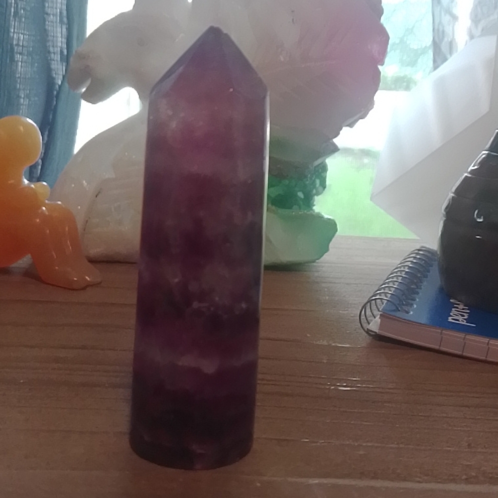 Watermelon Fluorite cylinder point - Picture 3 of 6
